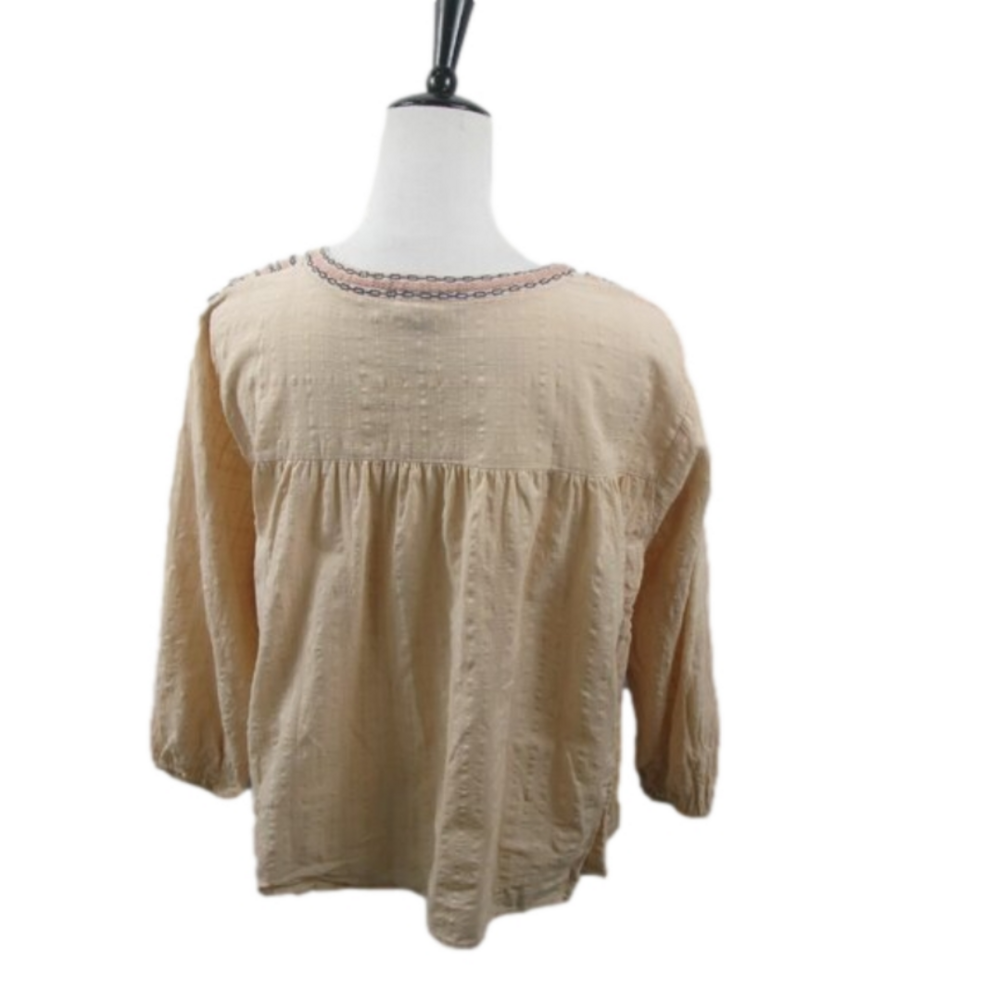 Knox Rose Boho Embroidered Pull Over 3/4 Sleeve Blouse Size XL - Picture 4 of 6